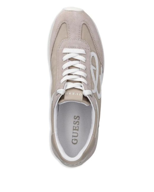 Guess White Logo-Print Sneakers