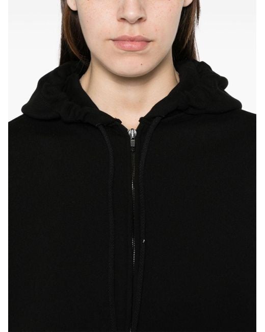Hoodie zippé à effet d'épaules descendues Wardrobe NYC en coloris Black