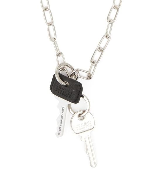 MM6 by Maison Martin Margiela White Numeric Signature Key Necklace