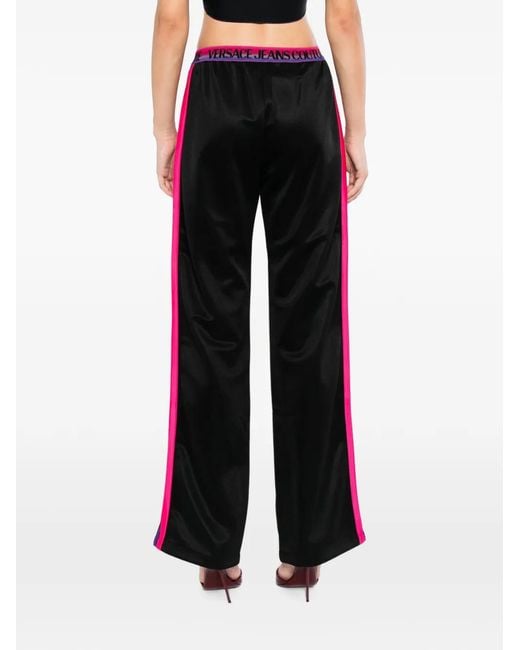 Versace Jeans Couture White Logo-Waistband Side-Striped Track Pants