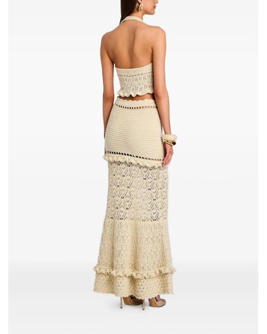 retroféte Crochet Halterneck Top Natural