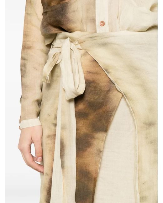 Collection Privée Natural Argis Tie-Dye Wrap Midi Skirt