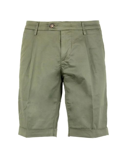 Re-hash Green Pleated Turn-Up Shorts for men