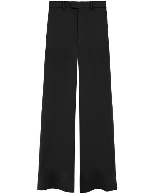 Pantalones palazzo de vestir en crepé Saint Laurent de color Black