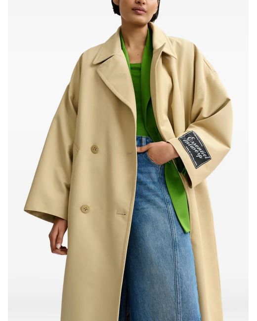 Essentiel Antwerp Metallic Double-Breasted Trench Coat