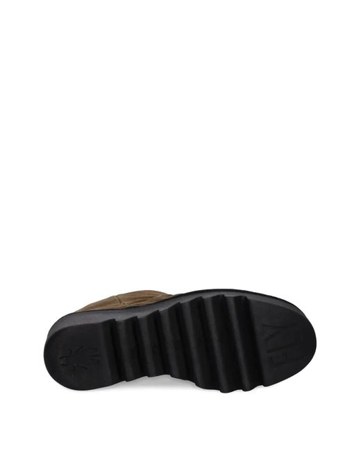 Fly London Brown Wedge-Stiefel Mit Reißverschluss
