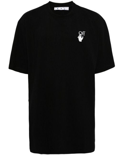 Off-White c/o Virgil Abloh Black Marker Crew-neck Cotton T-shirt for men