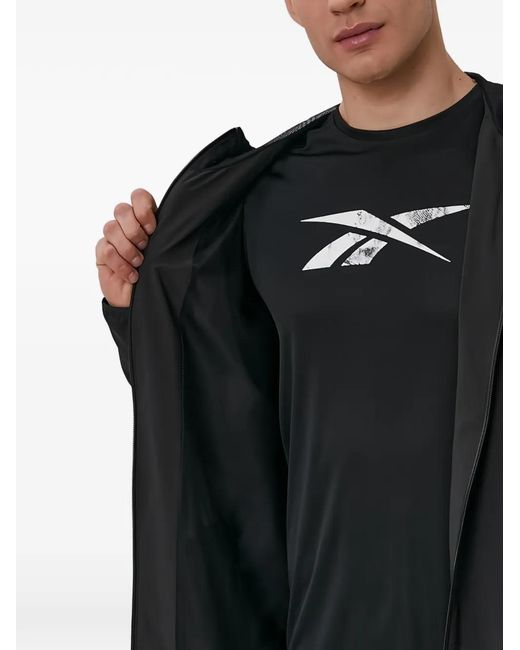 Reebok Black Hooded Zip-Fastening Jacket for men