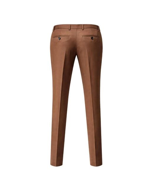 Franzese Collection Brown Stefano De Martino Flat-Front Welt Trousers for men