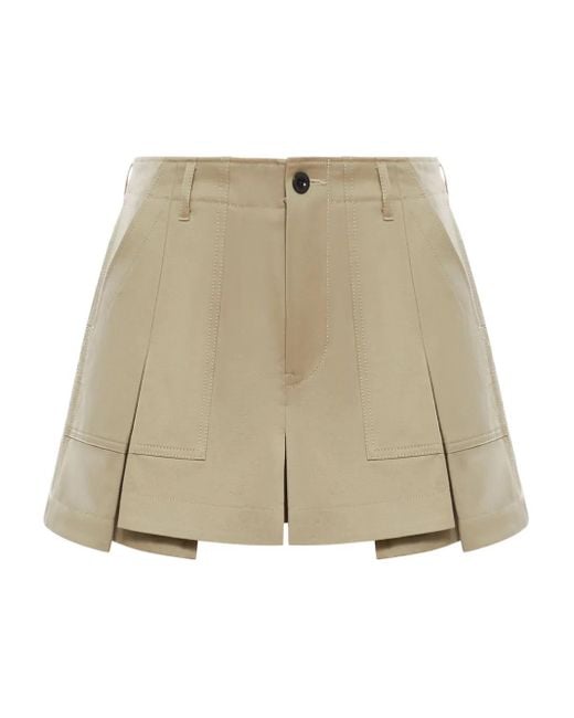 Sacai Pleated Shorts Natural