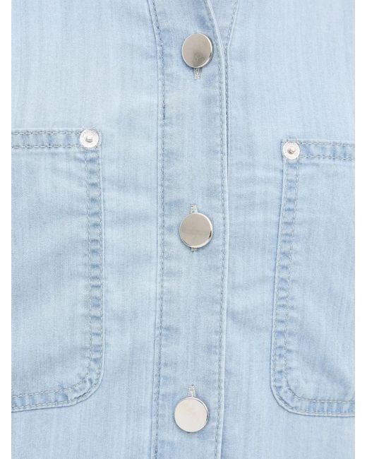 MARC AUREL Blue Button-Up Short-Sleeve Shirt