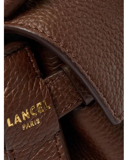 Lancel Brown Mini Charlie Grained Tote Bag