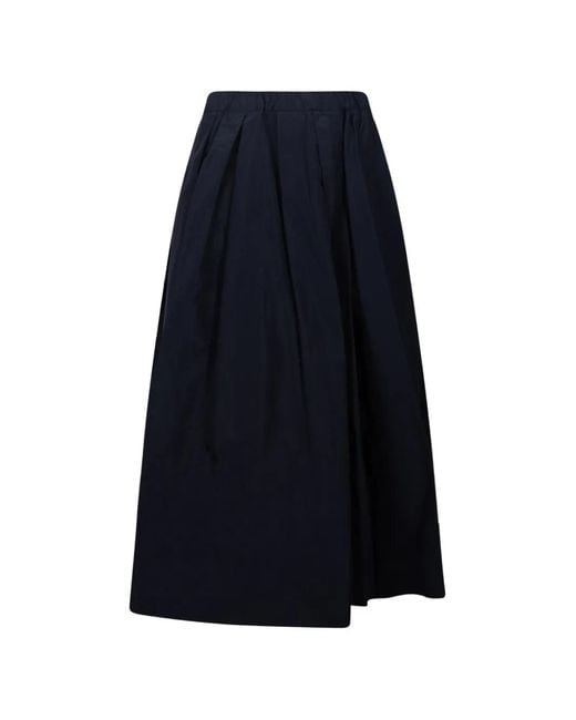 Weekend by Maxmara Blue Flared Cotton-Blend Taffeta Skirt