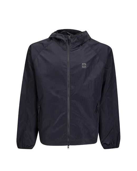 66 North Blue Kjalarnes Hooded Windbreaker Jacket