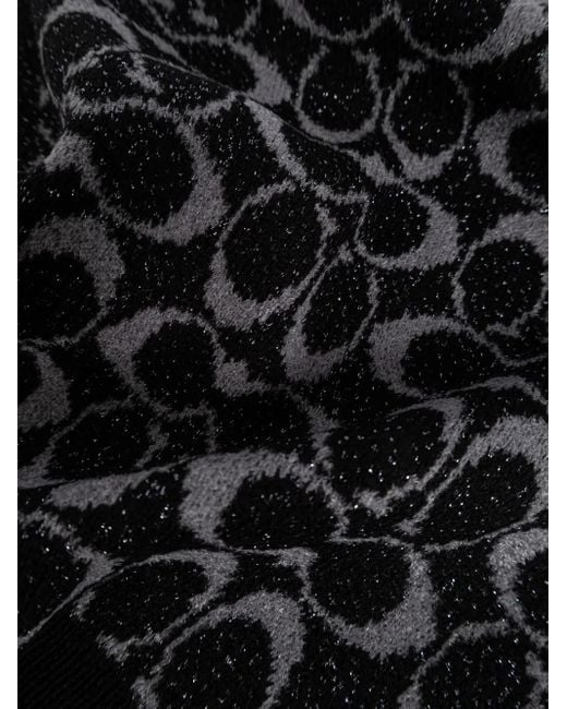 COACH Black Logo-Pattern Scarf