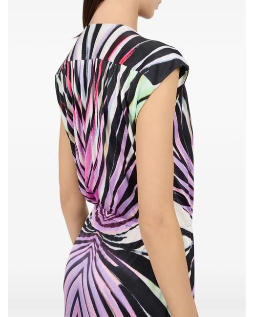 Roberto Cavalli White Ray Of Paradise Printed Maxi Dress