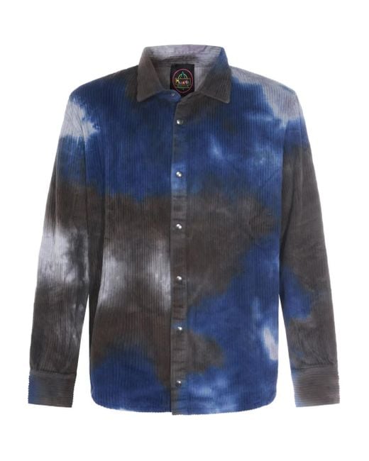 Mauna Kea Blue Corduroy Tie-Dye Shirt for men