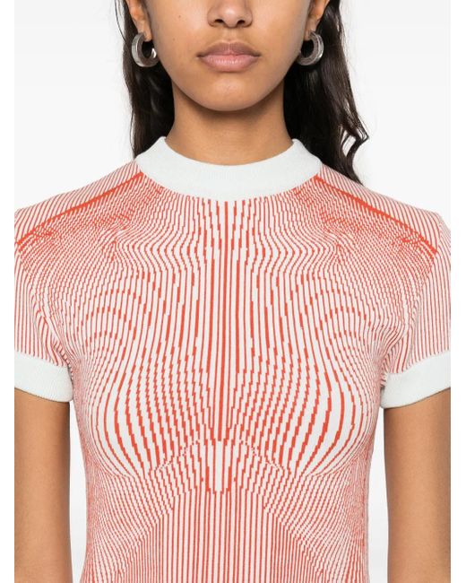 Jean Paul Gaultier Pink The Morphing Pinstripes Dress