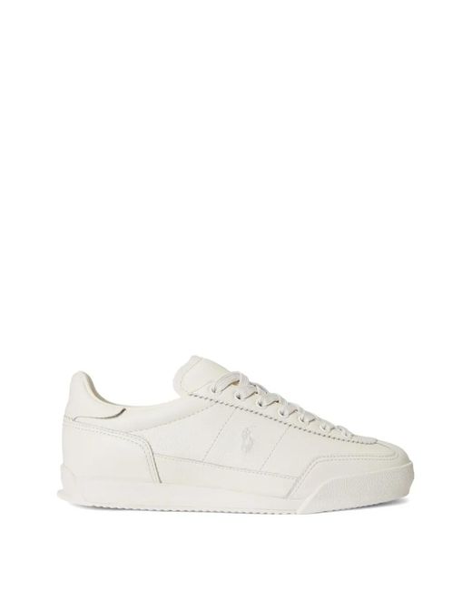 Polo Ralph Lauren White Hester Embossed Sneakers
