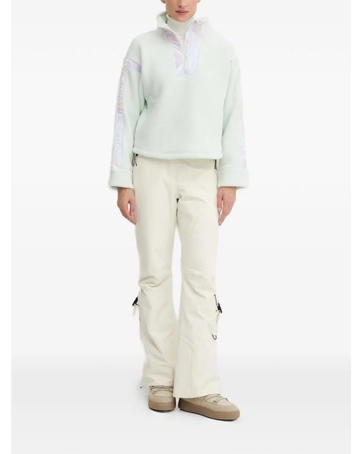 Helly Hansen White Zip-Neck Stripe Top