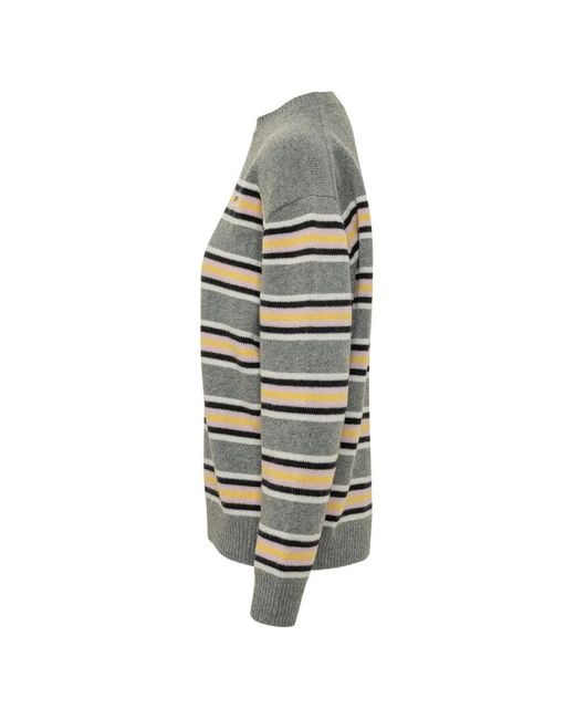 Fiorucci Gray Angels-Patch Striped Sweater