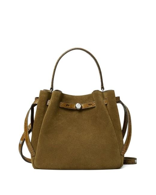 Tory Burch Metallic Romy Suede Bucket Bag