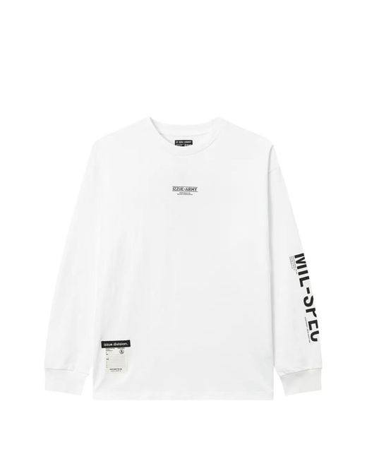 Izzue White Logo-Print Long-Sleeve T-Shirt for men