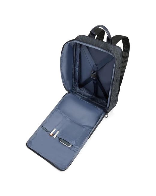 Piquadro Black Foldable Expandable Backpack for men