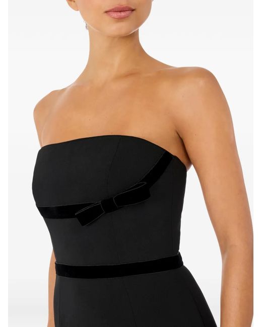Jenny Packham Black Pamela Bow-Detail Strapless Maxi Dress