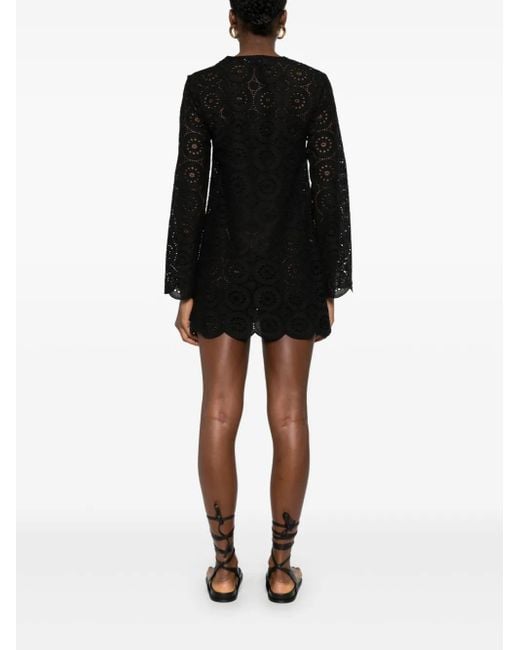 Matteau Broderie ミニドレス Black