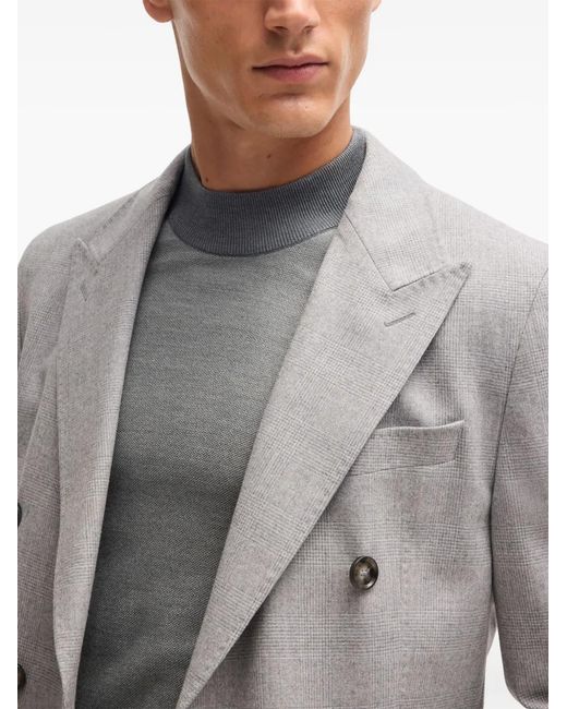 Boss Gray Crew-Neck Silk Sweatshirt for men
