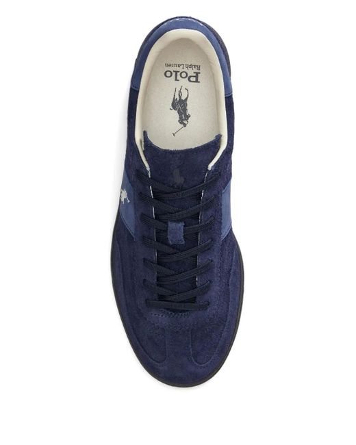 Polo Ralph Lauren Blue Suede Logo-Detail Sneakers for men