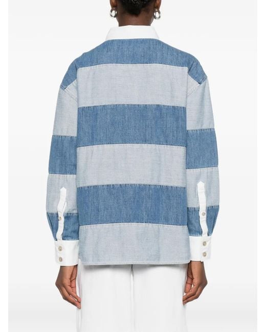 Polo A Rayas Closed de color Blue