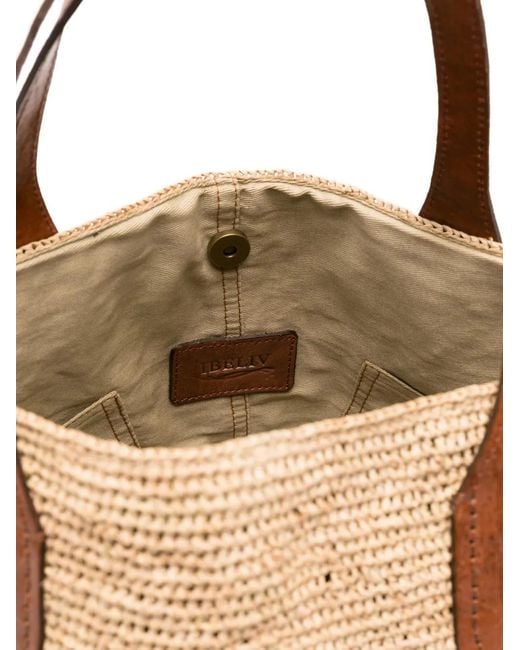 IBELIV Natural Tokyo Ii Raffia Handle Tote Bag