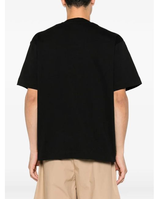 Rhun Black Logo-Patch T-Shirt for men