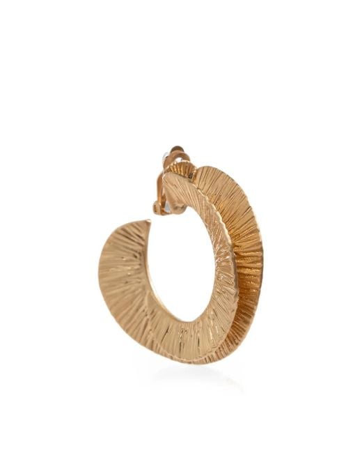 Cult Gaia Metallic Ren Hammered Hoop Earrings