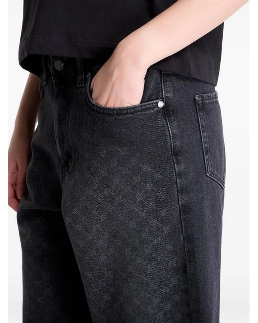 Daily Paper Black Monogram-Pattern Denim Shorts