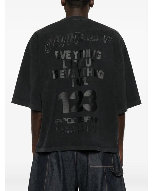 RIVINGTON roi Rebis Black Graphic-Print Oversized T-Shirt for men