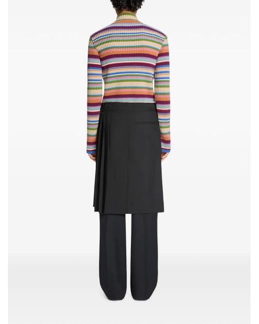 Dries Van Noten White Ribbed Wool Sweater for men