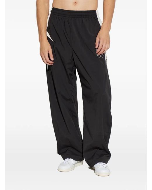 Represent Black Logo-Patch Track Pants for men