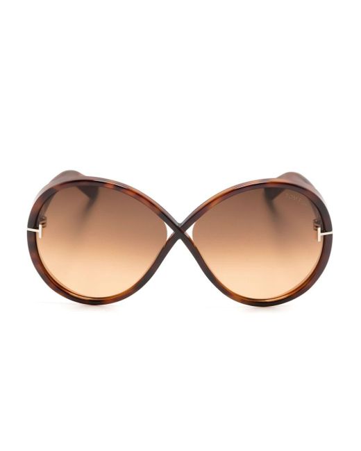 Tom Ford Natural Edie Oversize-frame Sunglasses