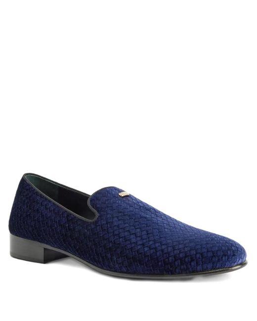 Giuseppe Zanotti Loafer aus Samt mit Webmuster in Blue für Herren