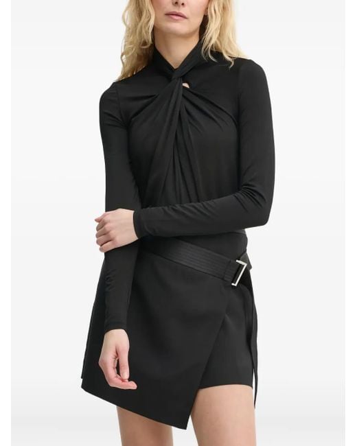 AllSaints Black Drapierte Bluse
