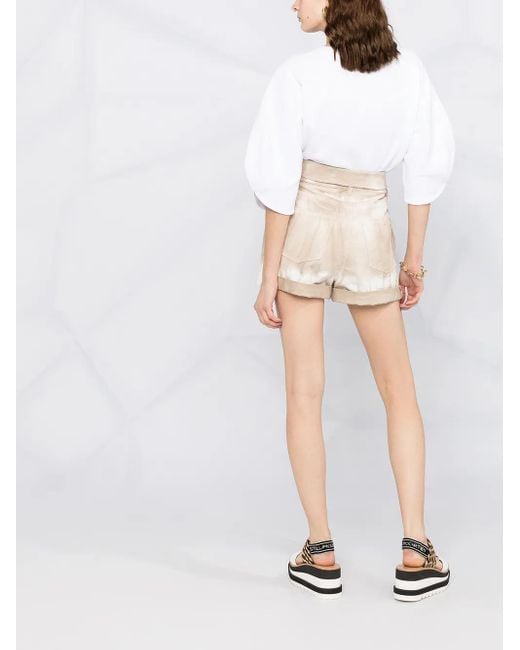 Stella McCartney White Shorts Beige