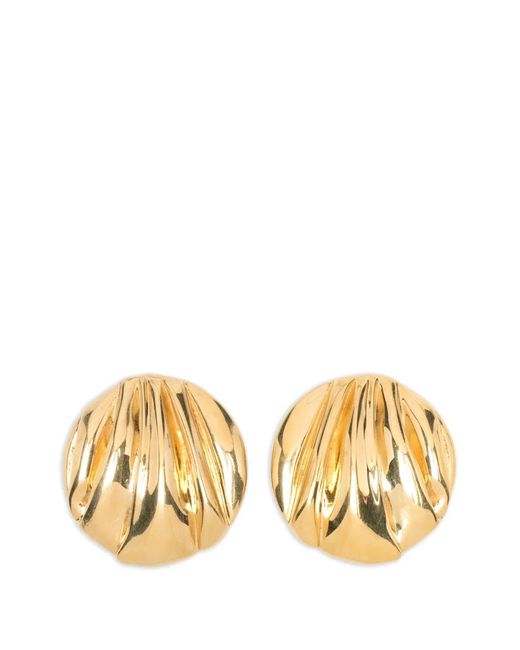 Chloé Metallic Pleats Clip-On Earrings