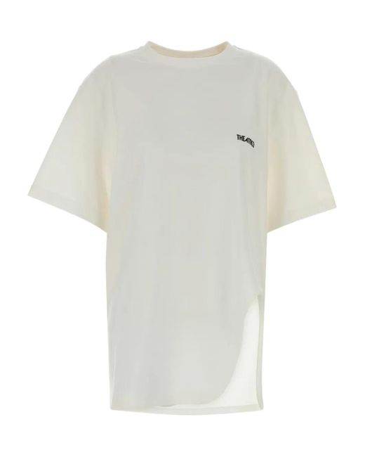The Attico White Slit Crew-Neck T-Shirt