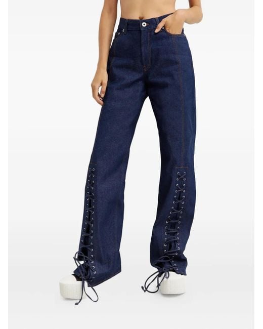 Jean Paul Gaultier Blue Laced Jeans