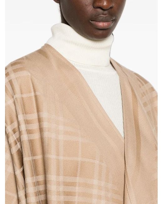 Burberry Natural Check-Pattern Cape