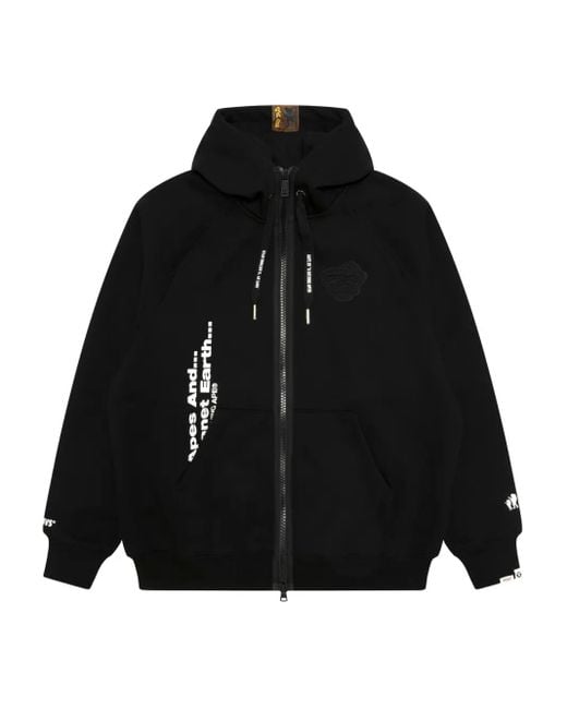 Aape By A Bathing Ape Black Hooded Zip Hoodie for men