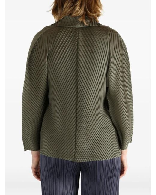 Issey Miyake Green Soft Fold Pleated Jacket